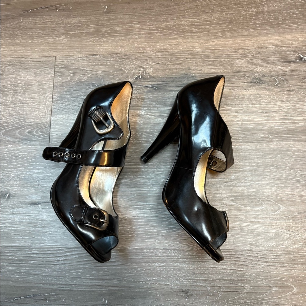 Women's Black Peep Toe Heels